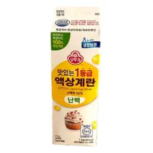 냉장 오뚜기 맛있는 1등급 액상계란 난백 1kg 달걀흰자 머랭 휘핑 [아이스박스포장]