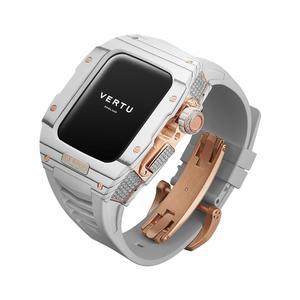 남성용 VERTU H1 다이아몬드 스마트워치, 1.85인치 사파이어 디스플레이, 응답/전화 걸기, 피트니스 워치, 혈중 산소, 심박수 및 100가지 이상의 스포츠 모드(화이트/골드)