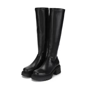 BABARA 베이직 청키 몰드창 여성롱부츠 5.5cm_BBF854BK