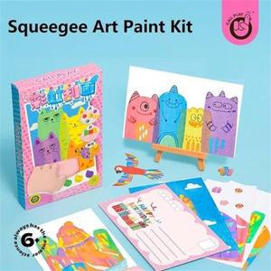 스퀴지 아트 키즈 페인트 키트 DIY 그림 레인보우 도트 컬러 스크래치 공예 세트 수제 낙서 종이
