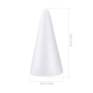 10pcs 거품 콘 Diy 공예 그림 학교 프로젝트를위한 장식적인 단단한 흰색 폴리스티렌 미술 용품 유니콘 뿔