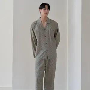 남성 국내산 레이온 30수 긴팔 잠옷 상하 세트 MM2157