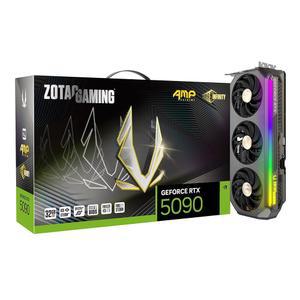ZOTAC 게이밍 지포스 RTX 5090 AMP 익스트림 인피니티 DLSS 4 32GB GDDR7 512비트 28Gbps PCIE 5.0 그래픽 카드, 아이스스톰 3.0 어드밴스드 쿨링, 스펙트라 2.0 ARGB 조명, ZT-B50900B-10P