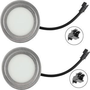 2피스 범위 후드 전구 DC 12V 1.5W 스테인레스 스틸 LED 조명 교체 매립형 주방
