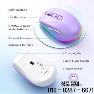 노트북용 무선 마우스 지글러 LED 충전식 무버 감지 불가 무작위 움직임 컴퓨터 깨우기