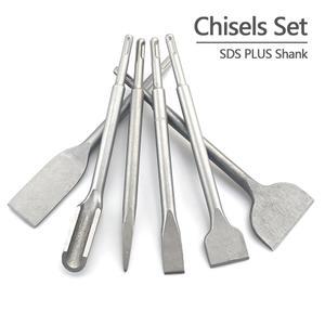 250mm 치즐 세트 SDS 플러스 생크 전기 해머 드릴 비트 포인트 그루브 플랫 콘크리트 벽돌 벽 바위 용 도구