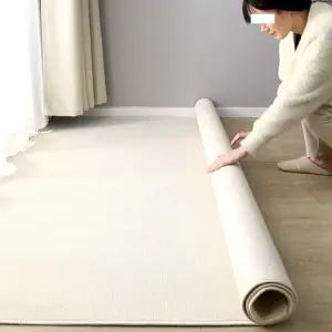 대형 카페트 300 러그 사계절 매트 400x200cm 단모 침실 단색 미색 거실