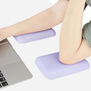 책상용 롤리 팔꿈치 보호대 메모리 미끄럼 방지 베이스가 있는 퍼플 인체공학 손목 보호 쿠션 지지대 컴퓨터 사무실 2팩용