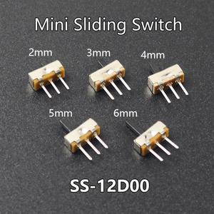 10-100PCS SS-12D00 On-off 스위치 미니 소형 슬라이딩 3Pin 1P2T  2 Offide 주먹 길이 3mm4mm5mm6mm