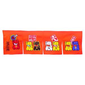 JN05 4폭 고양이 자수 출입구 다찌 주방 가림막 노렌