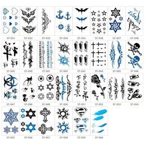 타투 스티커 60종 세트 모음 팔 손가락 포인트 타투 헤나 문신 판박이