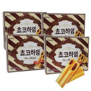 크라운 초코하임 284g 4개 쵸코하임 사무실 과자 간식
