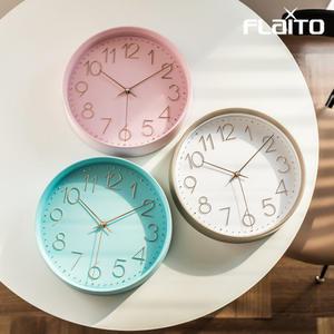 국산 플라이토 마카롱 무소음 인테리어 벽시계 28cm