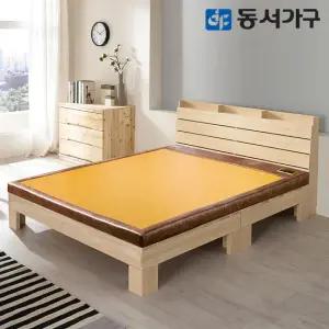 동서가구 알로 수납헤드 편백나무 100  프레임 퀸 Q 황토 고급 보료 흙침대 DF637752