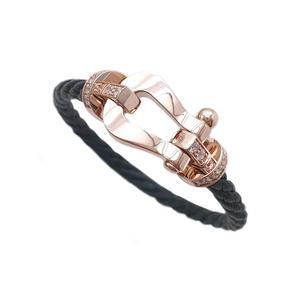 14K 18K (대) 와이어 큐빅 말발굽 팔찌