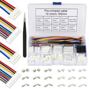 JST 피치 커넥터 키트 사전 압착 22-28AWG 케이블 포함 SH GH ZH PH XH 2-6 핀 하우징 1.0mm 1.25mm 1.5mm