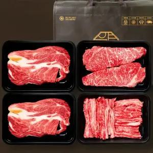 1++등급 프리미엄 등심 S 1.1kg 한우선물세트 (투뿔 등심+채끝살+갈비살) 선물용 마장동 소고기 구이용 정육 설날 추석 명절 명품 한우세트 부모님 기념일 생신 감사선물 추천