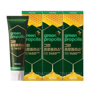메디안 그린프로폴리스 프레쉬민트 치약 100g (3입) 1개 고불소 구취케어