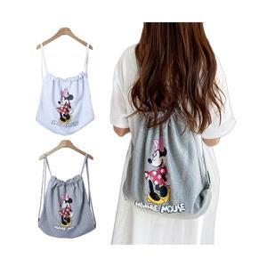 25SS 디즈니정품 미니마우스 쭈리 면 에코 백팩 로프 끈 데일리 아이템