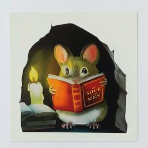 책보는쥐그림 야광쥐구멍 아이방벽데코스티커 착시효과스티커 1p