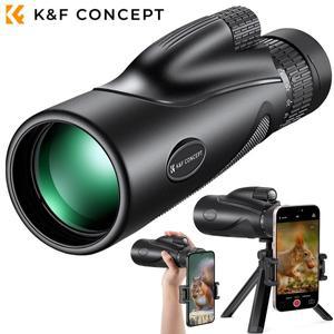K&F Concept 8-32X50 단안 망원경 전화 홀더 삼각대가 있는 야외 캠핑 여행용 고출력 이중 초점 HD 단안