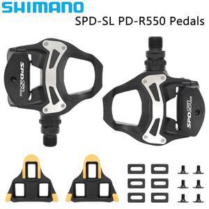 SHIMANO TIAGRA PD R550 자동 잠금 도로 자전거 페달 와이드 플랫폼 SH11 클리트가있는 단일 측면 원래 부
