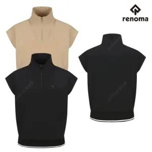 레노마골프 여성 골프 간절기 시보리 배색 민소매 집업 티셔츠 RWTSO5106