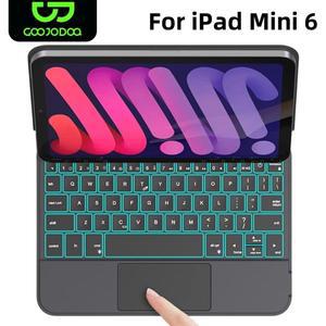 GOOJODOQ ipad 호환 Mini 6용 매직 키보드 케이스 6세대 플로팅 캔틸레버 스탠드 멀티 터치 트랙패드