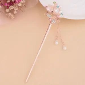 이엔 헤어 비녀(나비와 꽃) 올림머리 액세서리 뒤꽂이 옆꽂이 올림머리장식