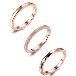 JOERICA 3Pcs 2mm 스테인리스 스틸 여성용 스태커블 이터널 링 밴드 약혼 결혼 반지 세트 4-9