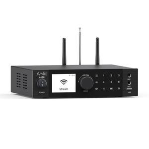 아릴릭 A100 무선 풀 디지털 하이파이 증폭기(FM 라디오 포함), 100W 2 WiFi 및 블루투스 오디오 수신기, AirPlay, Spotify Connect, 멀티룸, KTV, 홈 시어터 방송에 이상적임.