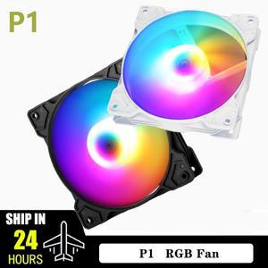 P1 RGB 팬 120mm 컴퓨터 케이스 레인보우 방열판 4핀 CPU 쿨러 저소음