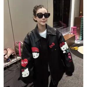 가죽자켓 헬로키티 자수 캐릭터 여성가죽자켓 레더 아우터