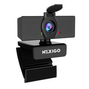 마이크, 조절 가능한 FOV, 줌, 소프트웨어 제어 및 개인정보 보호 커버, USB HD 컴퓨터 웹 카메라, 플러그 앤 플레이, 줌/스카이프/팀, 회의 화상 통화 기능을 갖춘 NexiGo N60 1080P 웹캠