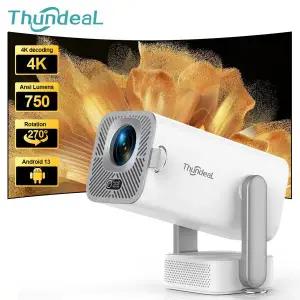 ThundeaL 4K 풀 HD 프로젝터 TD80 Pro 안드로이드 WiFi 3D 8W 스피커 홈 시어터 TD80Pro 휴대용 빔 소형 프