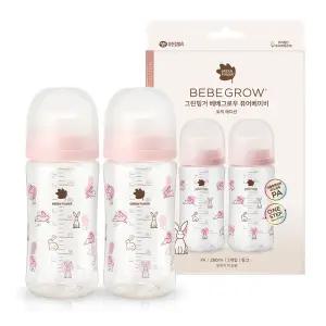 [그린핑거]베베그로우 PA 퓨어베이비 토끼 트윈팩 280ml(노꼭지)