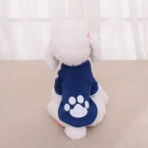 [콩심팥심]애견의류 강아지발바닥 티셔츠S 강아지 옷 블루