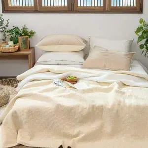 [골드스마일]아이보리 60수 순면 피그먼트 슈퍼싱글 스프레드 이불