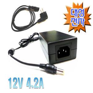 대성전자 12V 4.2A 코드분리형 아답터 LED표시 KC인증제품 플러그 규격 외경 5.5mm 내경 2.5mm