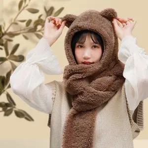 아일렌 곰돌이 목도리 선물용 숏 머플러 따뜻한 쁘띠 스카프