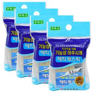 매직투스픽 치간칫솔 대용 기능성 이쑤시개 100P 4개