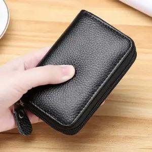 루시 여성 교통카드 명합지갑 소가죽 카드지갑(블랙)