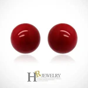 [호림쥬얼리]14K정품)빅히트)예쁜)산호(HR)14K 8mm 레드볼 귀걸이