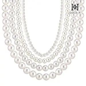 14K 그레이스 진주 4mm/6mm/8mm/10mm 목걸이 (38cm/42cm/45cm)