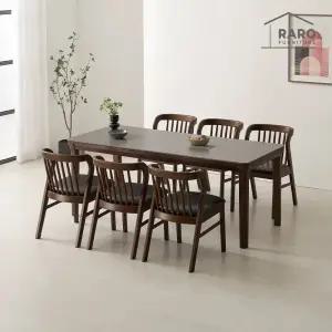 [/착불배송] 허그 1900 포세린 통 세라믹 6인 식탁 세트(식탁+의자6)