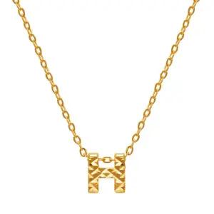 갤러리아 여자 순금 목걸이 H 컷팅 포인트 24K 3.75g 18K장식
