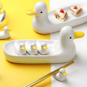 [이소품]오리 수저 받침대 세트 도자기 스푼홀더 6p