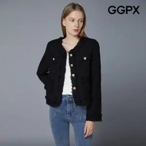 [GGPX] GO8JK002F 클래식 프린지 트위드 자켓