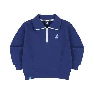 [캉골키즈](강남점)[강남2]클럽 로고 브러시드 하프 짚업 QD 0006 블루 (AQDCRT00060BU)