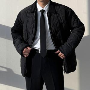 레오 남자 퀼팅 누빔 루즈 오버핏 집업 카라 자켓
